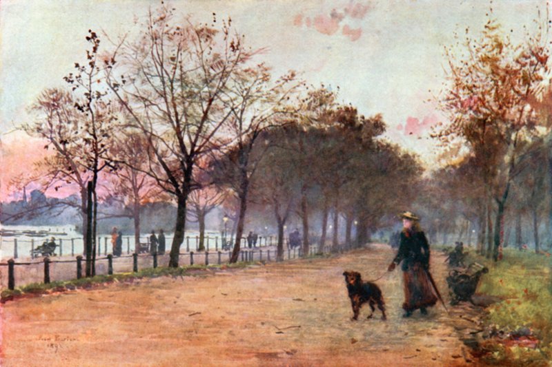 Bij de Ring, Hyde Park: Avond door Rose Maynard Barton