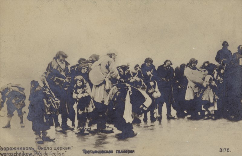 Bij de kerk, 1889 door Russian School
