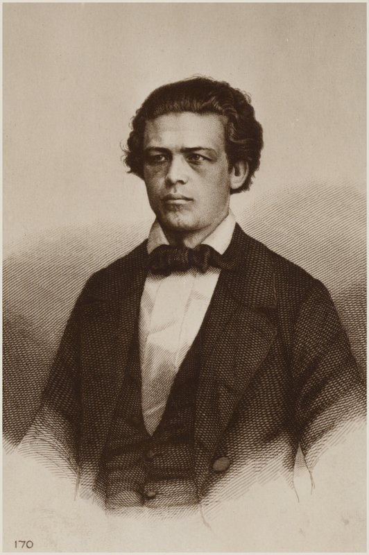 Portret van Anton Rubinstein door Russian School
