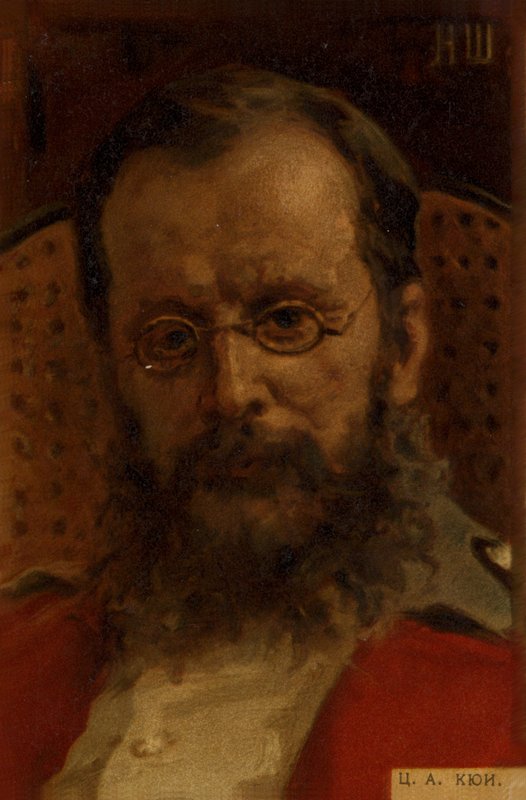 Portret van Cesar Cui door Russian School
