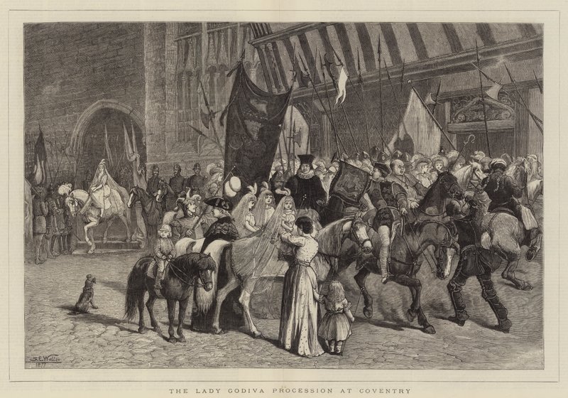 De Lady Godiva-processie in Coventry door Samuel Edmund Waller