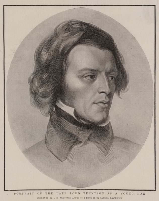 Portret van de overleden Lord Tennyson als jonge man door Samuel Lawrence