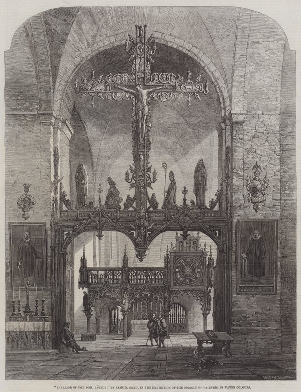 Interieur van de Dom, Lübeck door Samuel Read