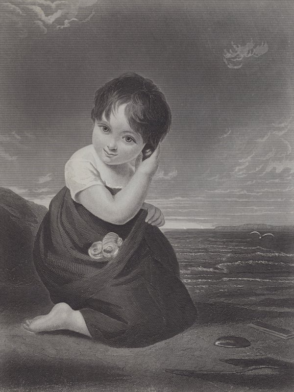 Een boodschap uit de zee (gravure) door Samuel Cousins