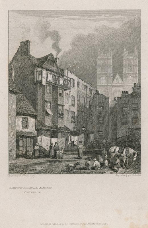 Het huis van William Caxton door Samuel Prout