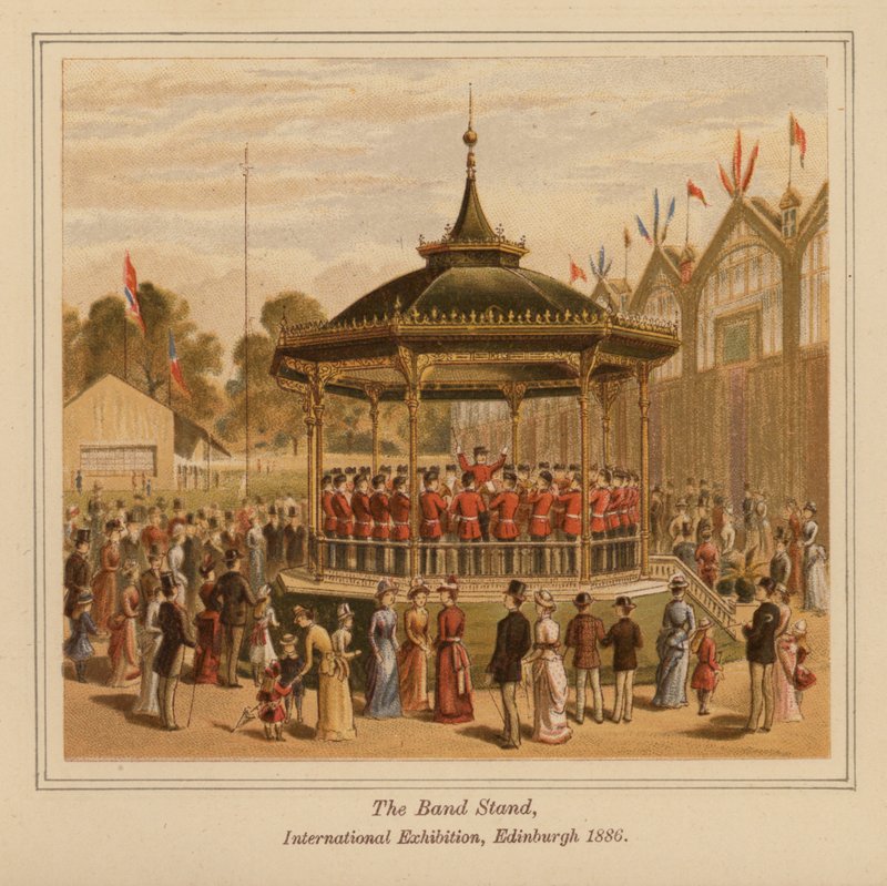 Het Muziekpaviljoen, Internationale Tentoonstelling, Edinburgh door Scottish School