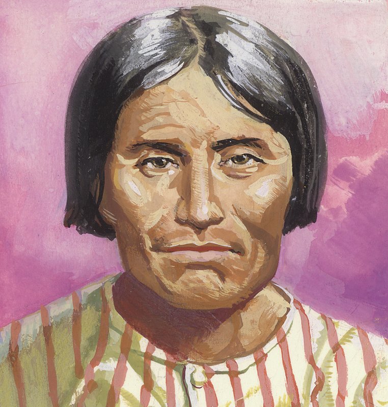 Opperhoofd Kintpuash (gouache op papier) door Severino Baraldi