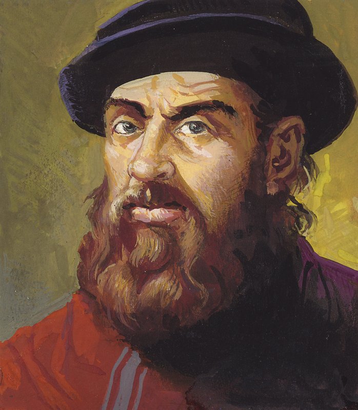 Ferdinand Magellan (gouache op papier) door Severino Baraldi
