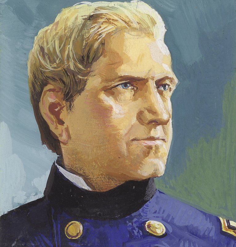 Generaal Edward Canby (gouache op papier) door Severino Baraldi