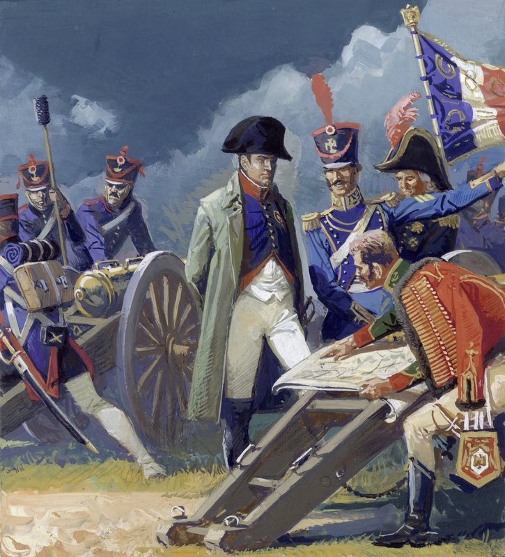 Napoleon bezig met militaire planning door Severino Baraldi