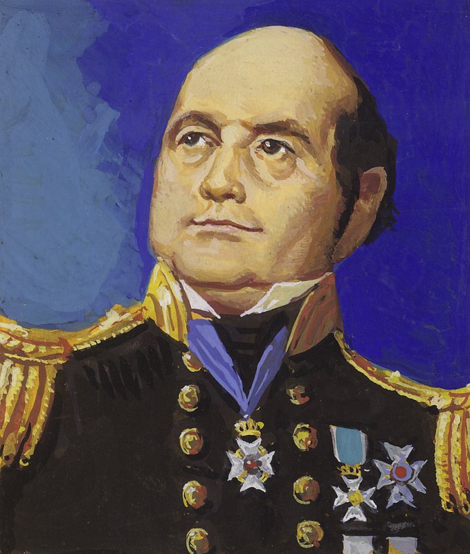 Sir John Franklin (gouache op papier) door Severino Baraldi