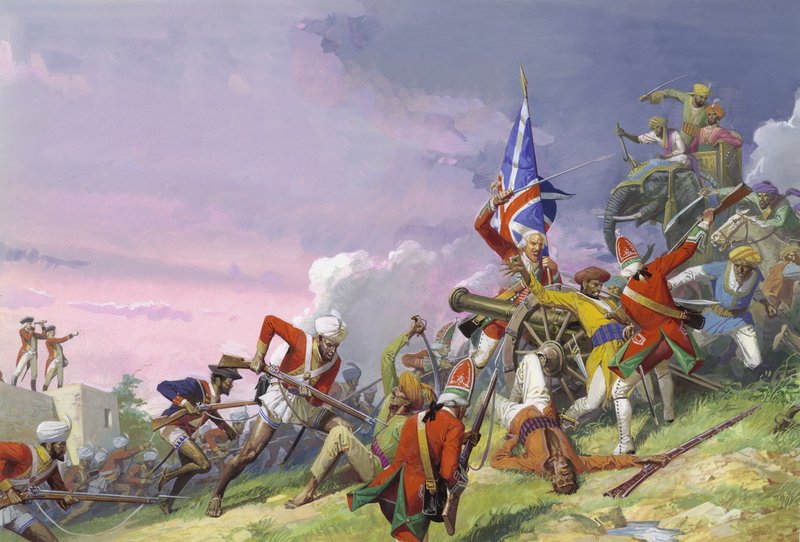 De Slag bij Plassey door Severino Baraldi
