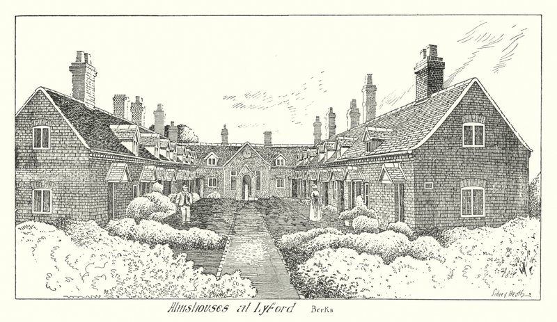 Armenhuizen in Lyford, Berks door Sidney Heath
