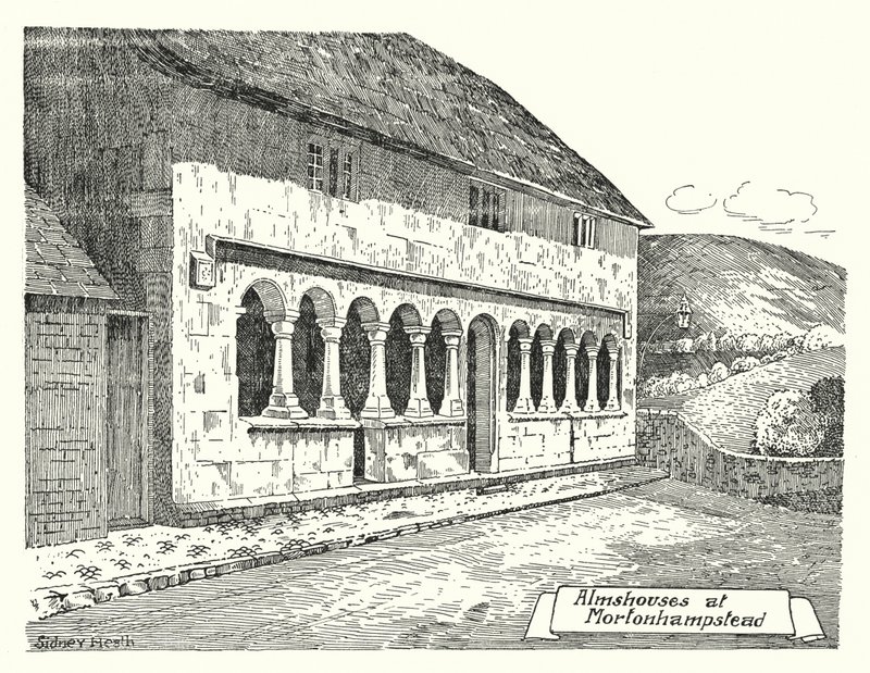Almshouses in Mortonhampstead door Sidney Heath