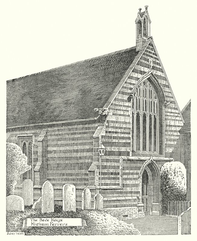 Het Bedehuis, Higham Ferrers (gravure) door Sidney Heath