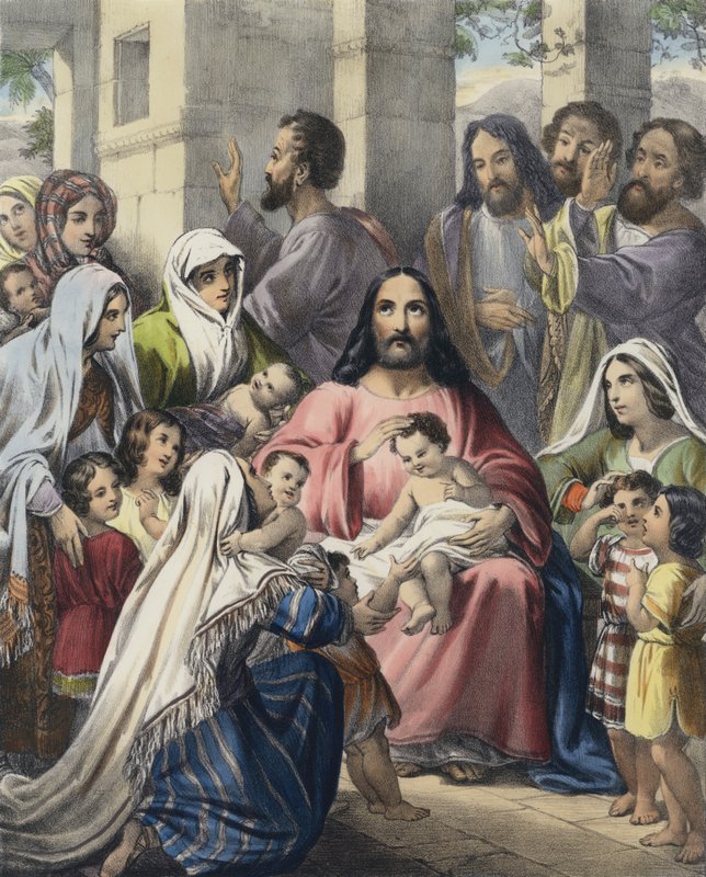 Christus zegent kleine kinderen door Siegfried Detler Bendixen