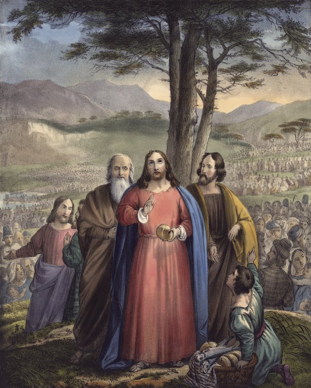 Christus voedt de menigte door Siegfried Detler Bendixen
