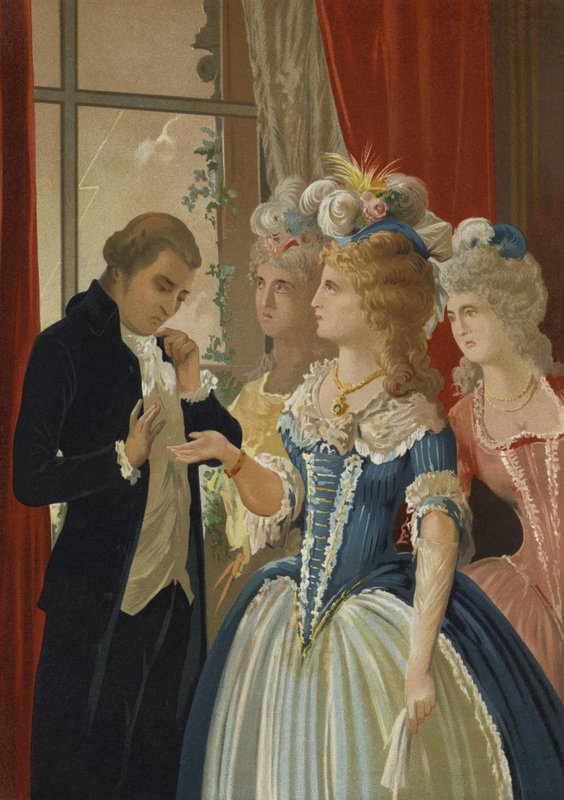 Alessandro Cagliostro en Marie Antoinette in het Petit Trianon, Versailles door Spanish School