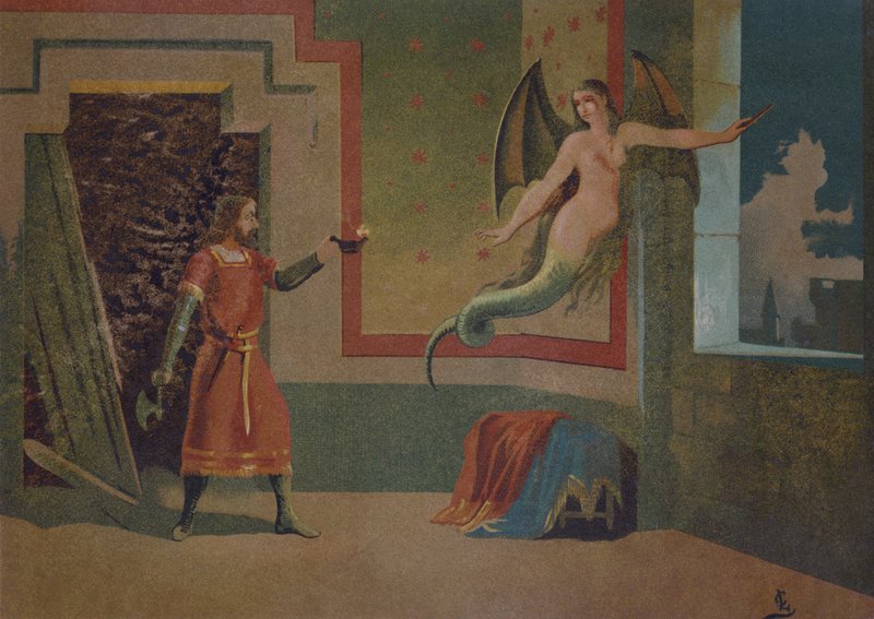 De transformatie van de watergeest Melusine door Spanish School