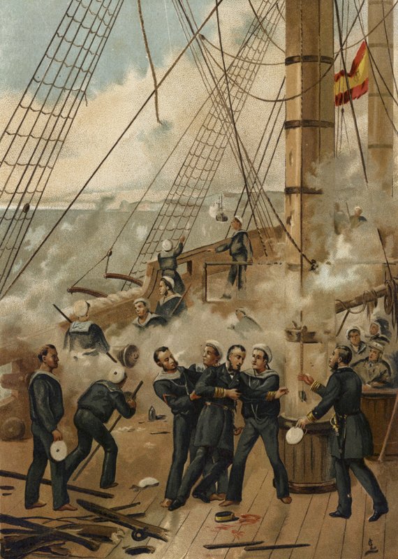 Slag bij Callao, Peru, 1866 door Spanish School