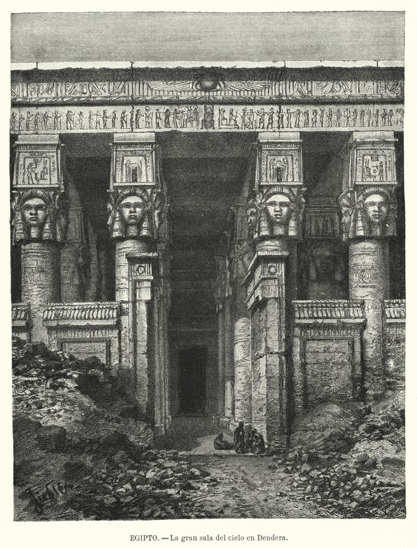 Tempel van Hathor, Dendera, Egypte door Spanish School