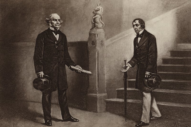 Gladstone en Disraeli, Beaconsfield door Stephen James (after) Ferris