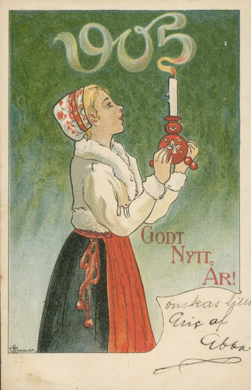 Gelukkig Nieuwjaar, 1905 door Swedish School