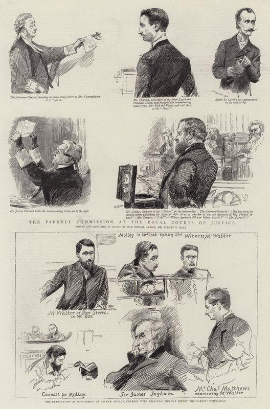 De Parnell-commissie in de Royal Courts of Justice door Sydney Prior Hall