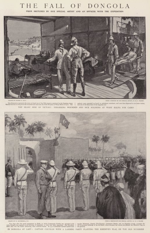 De val van Dongola door Sydney Prior Hall