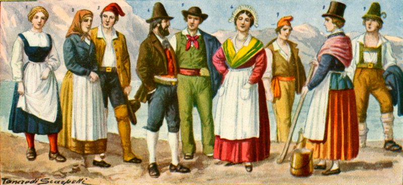Regionale Italiaanse kleding door Tancredi Scarpelli