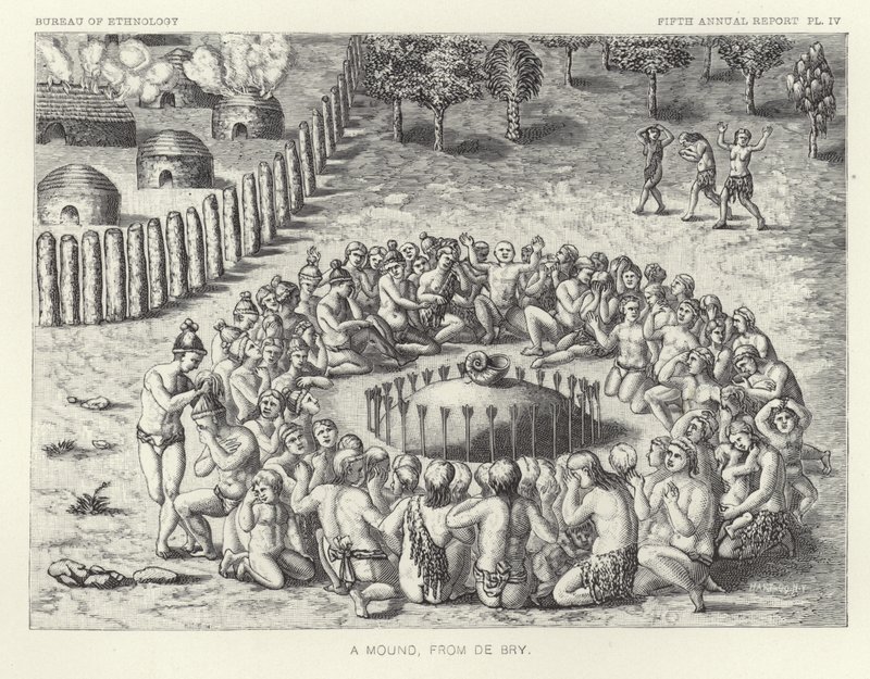 Een heuvel, uit De Bry door Theodore de Bry