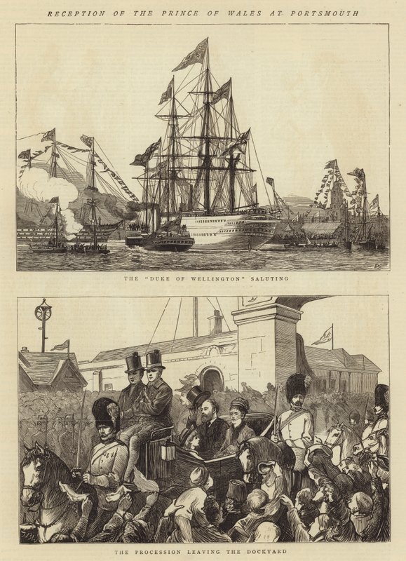 Ontvangst van de Prins van Wales in Portsmouth door Theodore Blake Wirgman