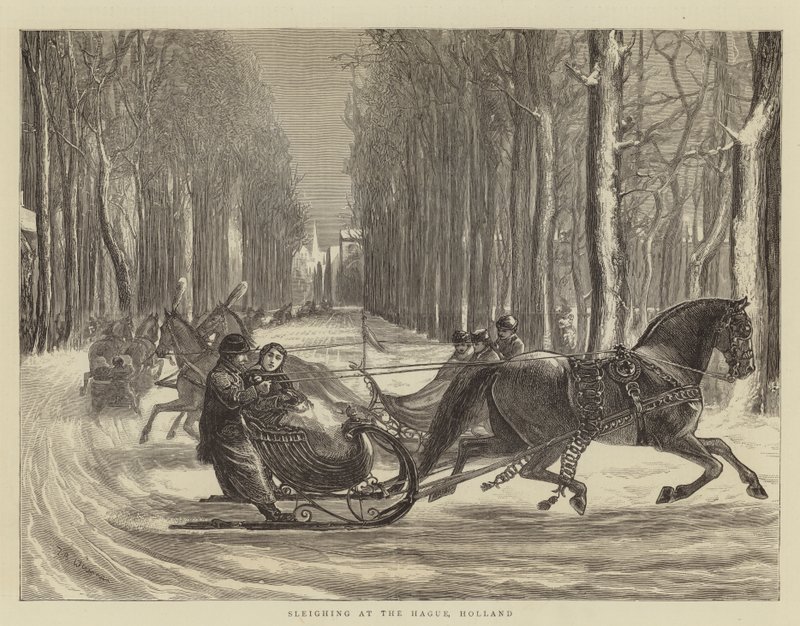 Sleetochten in Den Haag, Nederland door Theodore Blake Wirgman