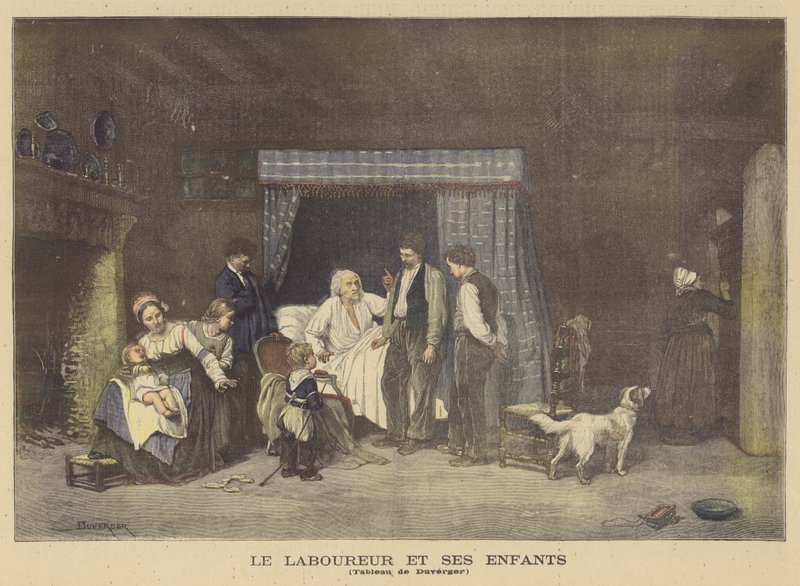 De arbeider en zijn kinderen door Theophile Emmanuel Duverger