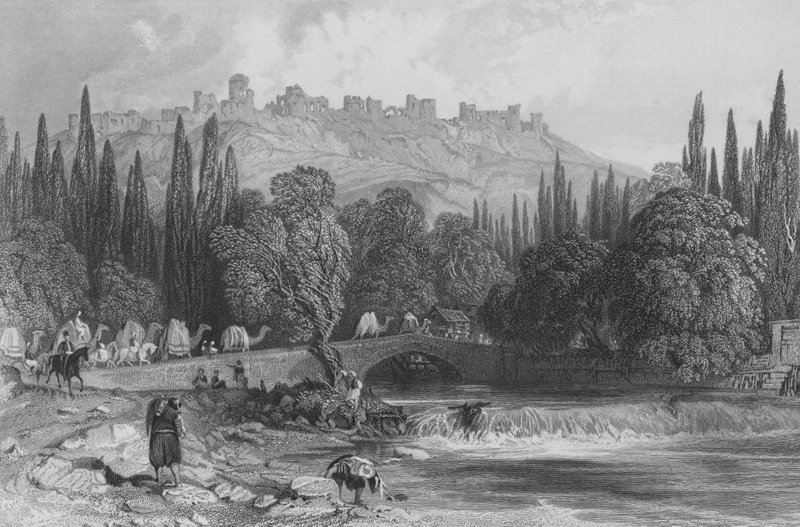 Het kasteel van Smyrna, Klein-Azië door Thomas Allom