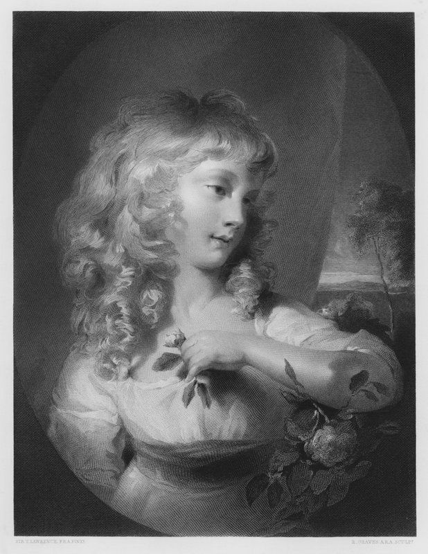 De Prinses Amelia, uit het schilderij in de Koninklijke Collectie door Thomas Lawrence