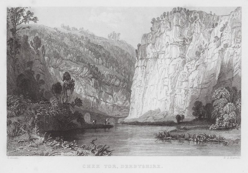 Chee Tor, Derbyshire (gravure) door Thomas (after) Allom