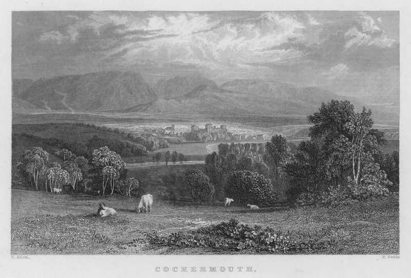 Cockermouth door Thomas (after) Allom