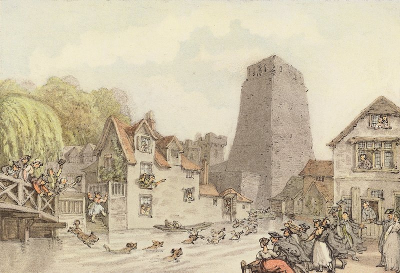 Een eendenjacht door Thomas (after) Rowlandson