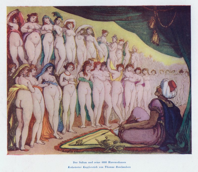 De harem door Thomas (after) Rowlandson