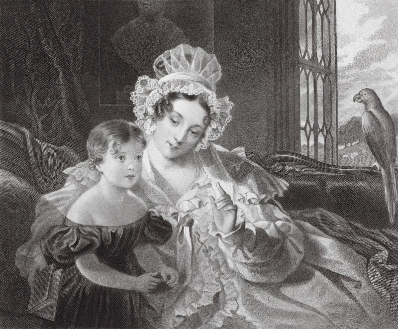 Niet helemaal oplettend (gravure) door Thomas A. Woolnoth