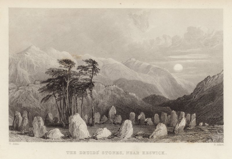 De druïdensteen nabij Keswick door Thomas Allom