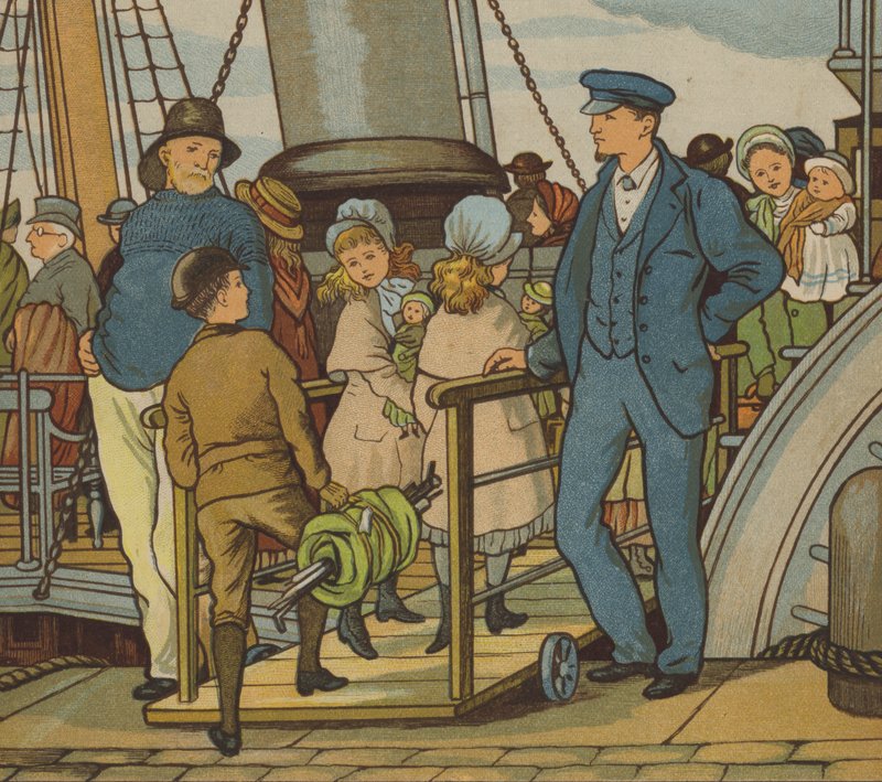 Folkestone: aan boord gaan (kleur litho) door Thomas Crane