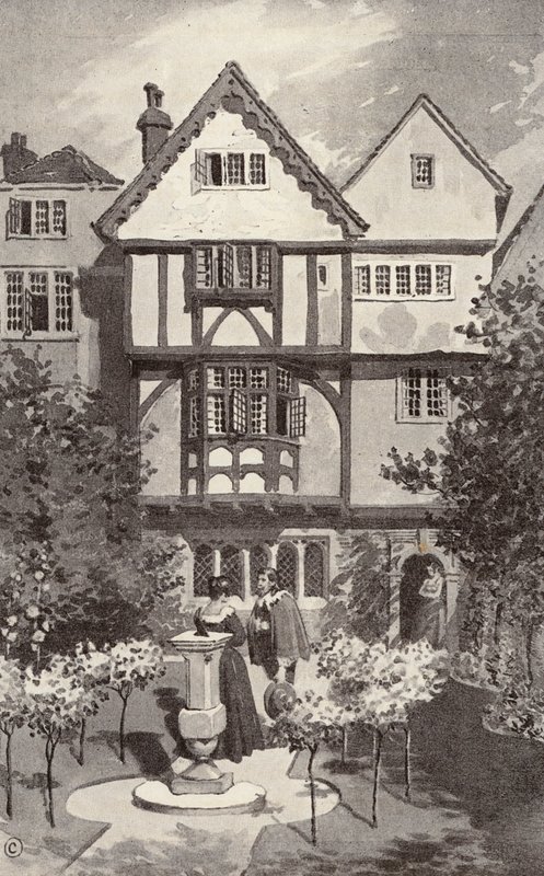 Het grijze huis (litho) door Thomas Hamilton Crawford