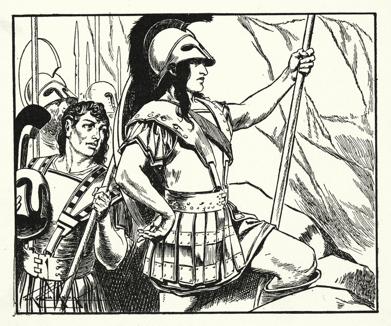 Leonidas (litho) door Thomas Heath Robinson
