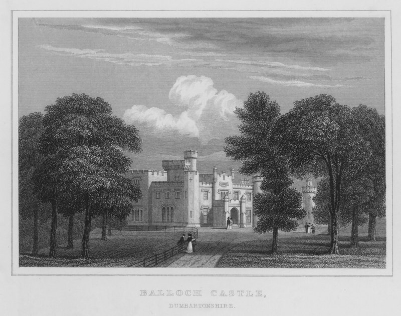 Balloch Kasteel, Dumbartonshire door Thomas Hosmer Shepherd
