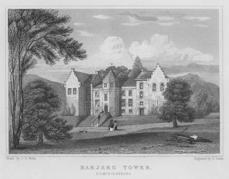 Barjarg Tower, Dumfriesshire door Thomas Hosmer Shepherd