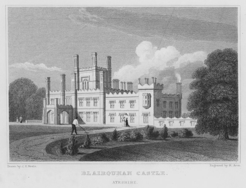 Blairquhan Kasteel, Ayrshire door Thomas Hosmer Shepherd