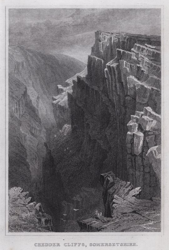 Cheddar Cliffs, Somerset door Thomas Hosmer Shepherd