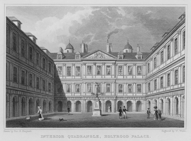 Interne Binnenplaats, Holyrood Palace door Thomas Hosmer Shepherd